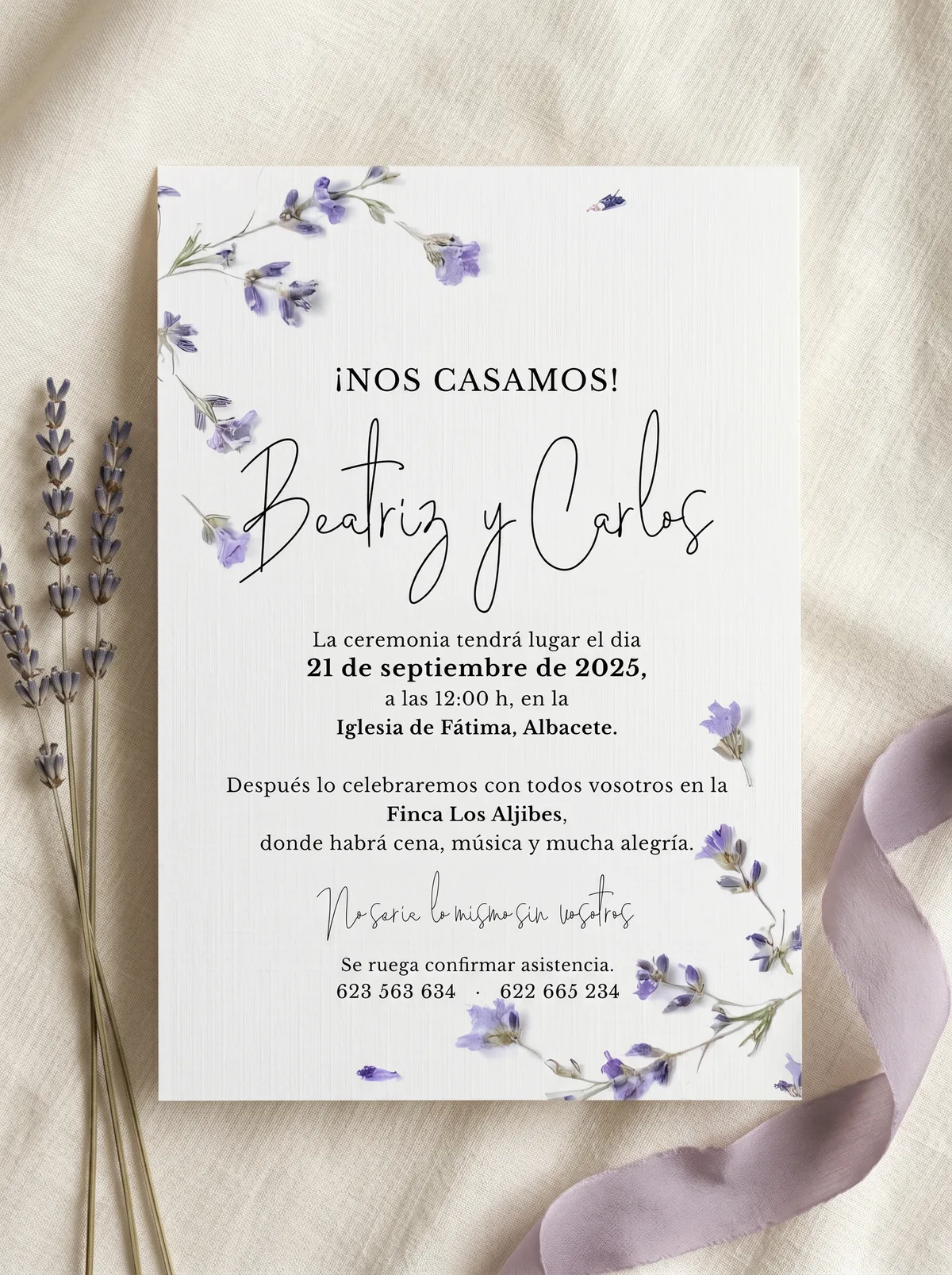 Invitación de la colección Lavandas