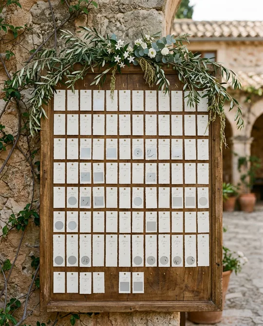 Seating con tarjetas rasca